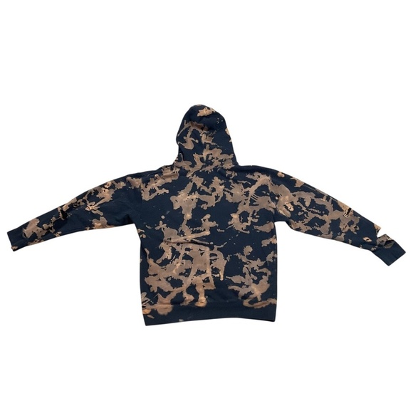 Rockstar Original Bleach Skull Hoodie sz Large Heavily Distressed Flame Graphic - Picture 9 of 16